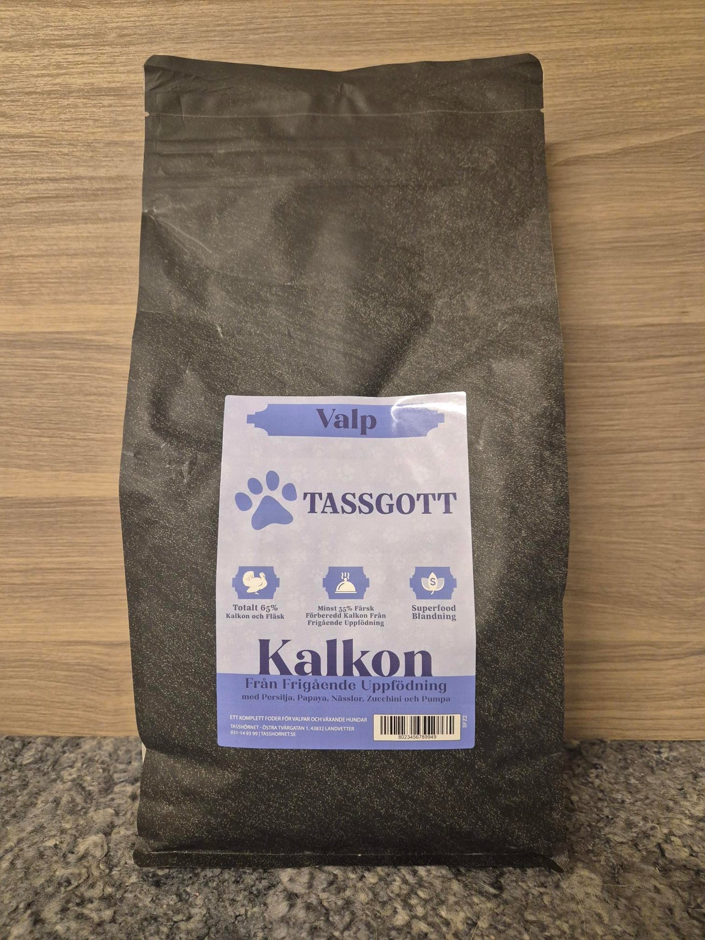 TASSGOTT KALKON FRÅN FRIGÅENDE UPPFÖDNING FÖR VALPAR 6KG